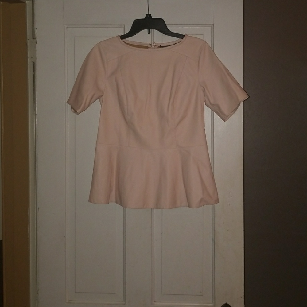 Faux leather peplum top